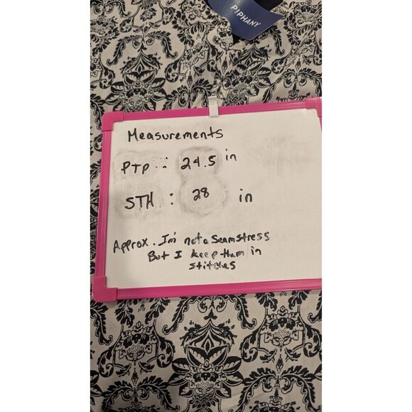 Piphany nwt XL tunic top Black and White Jersey back Chiffon Front - Picture 5 of 5